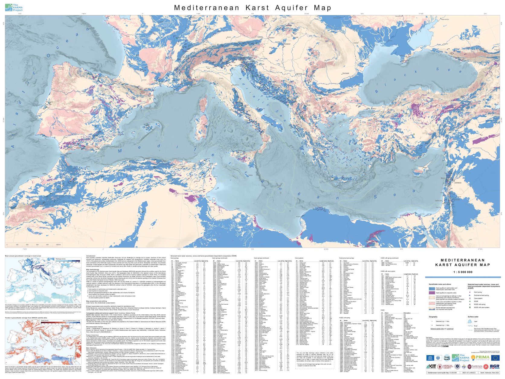 Mediterranean karst aquifer map